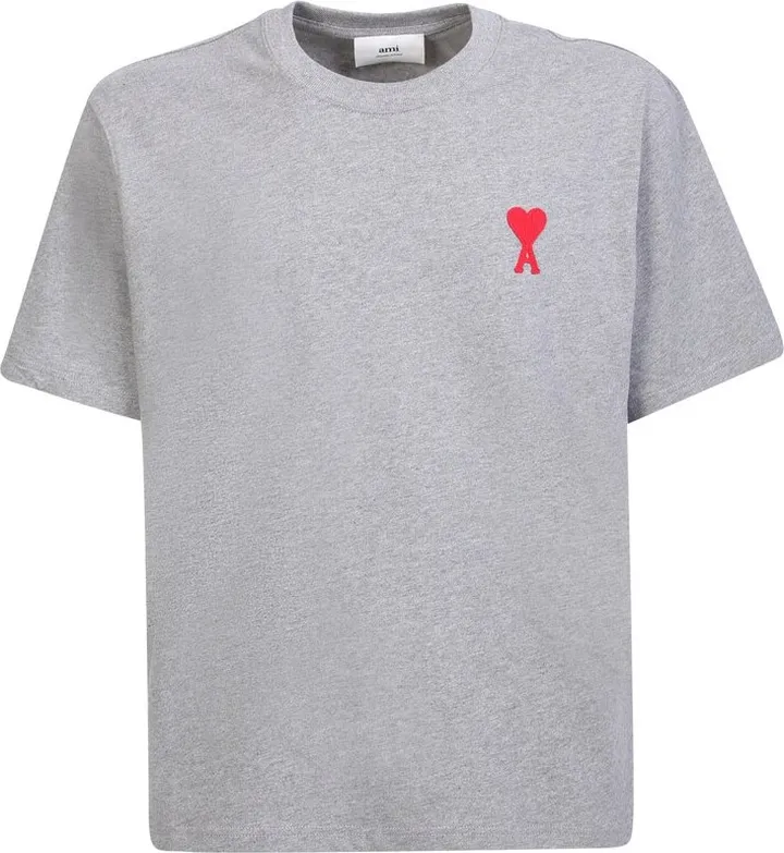AMI Paris Ami de Coeur Logo Embroidered Crewneck T-Shirt