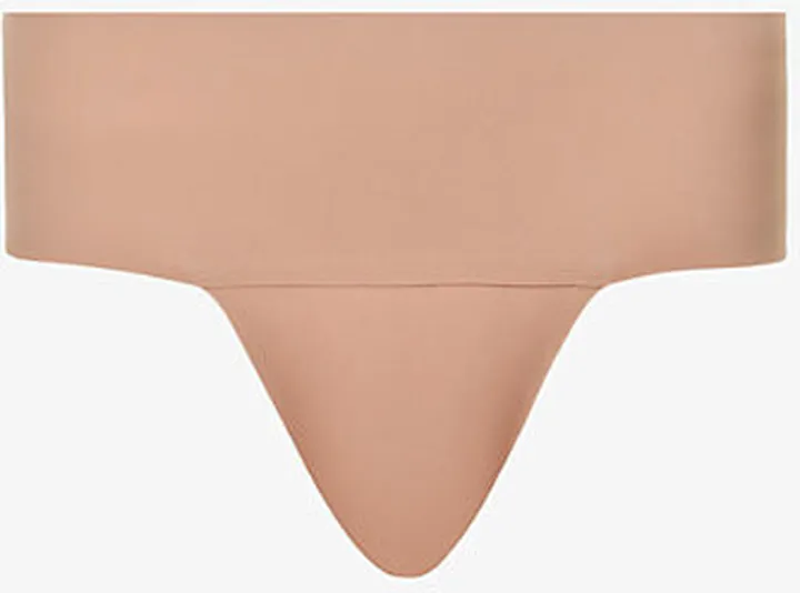 Womens Cafe AU Lait Undie-tectable Mid-rise Stretch-woven Thong