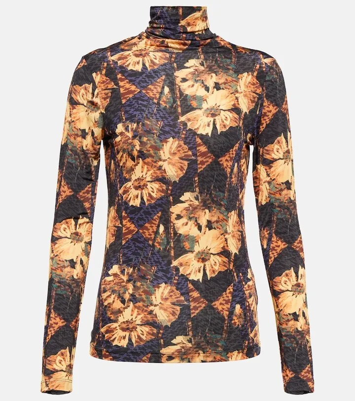 Aurelia floral printed turtleneck