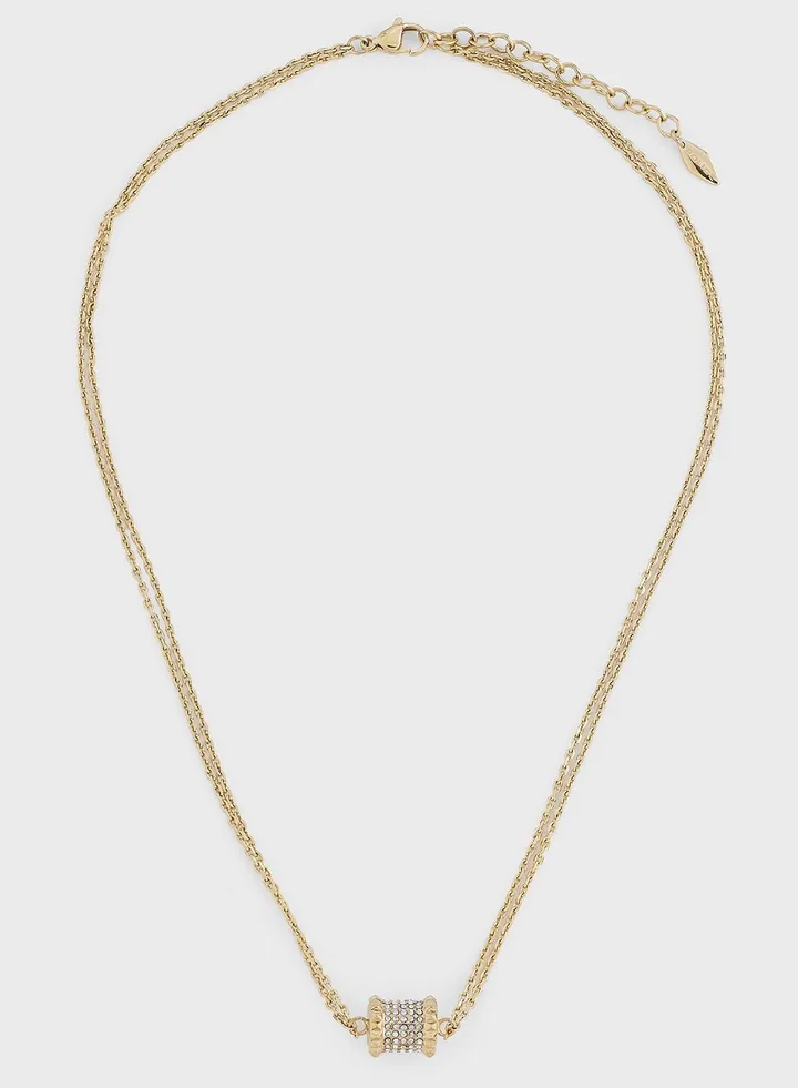 Stainless Steel Necklace With Crystals