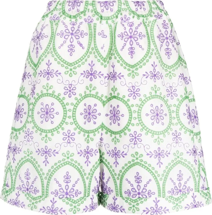 broderie-anglaise Bermuda shorts