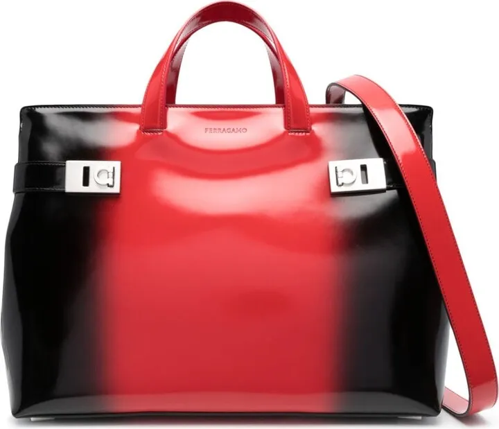 Airbrush-Effect Leather Tote