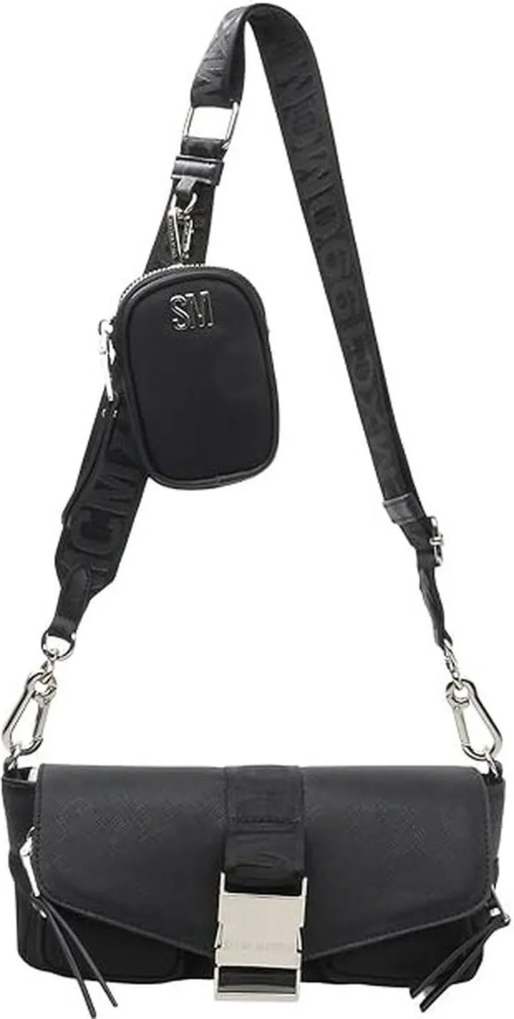 Steve Madden Move Utility Crossbody Bag (Black) Handbags