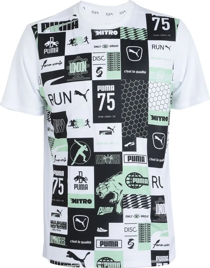 Run Favorite Aop Tee M T-shirt White