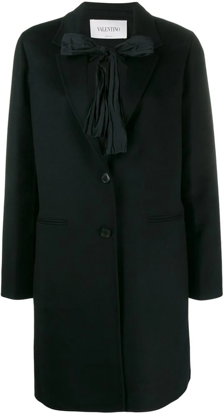 Bow Tie Embellished Coat