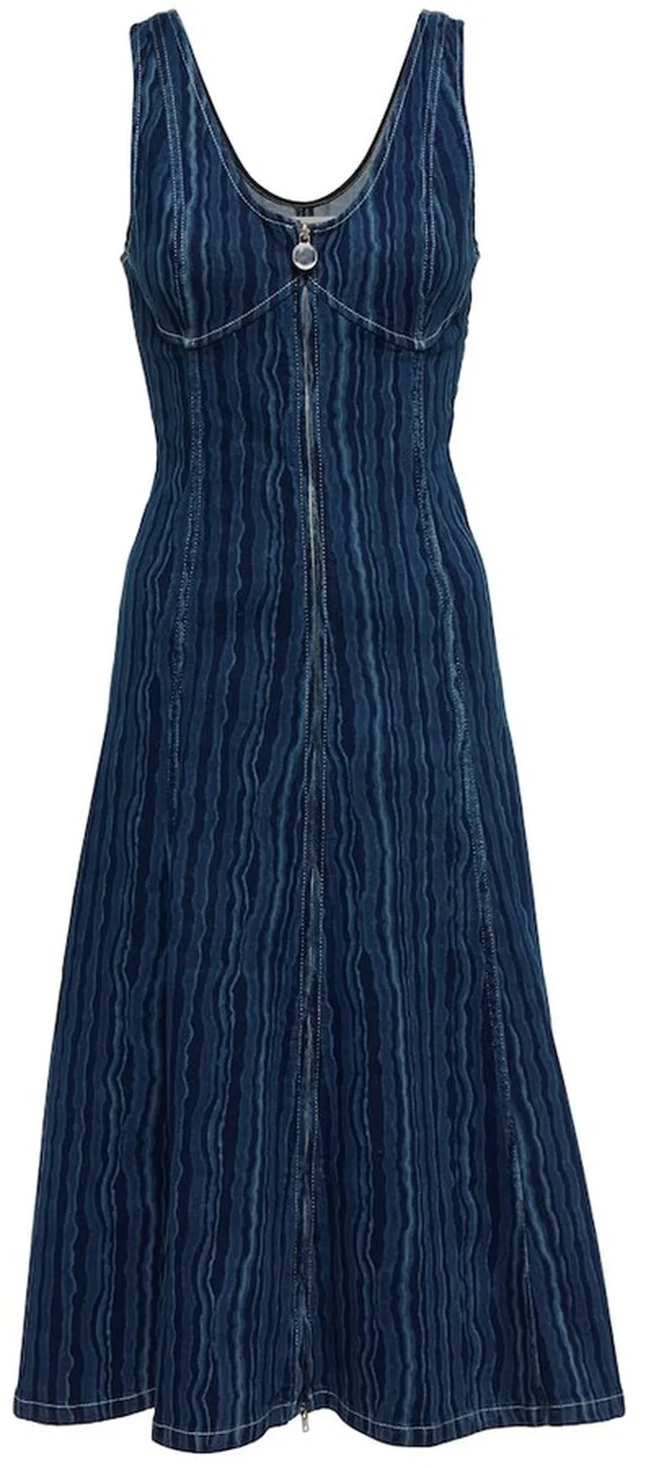 Striped denim dress