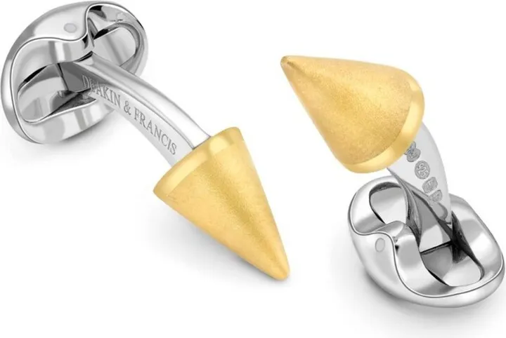 Deakin & Francis - Deakin & Francis Sterling Silver Spike Stud Cufflinks In Gold Finish