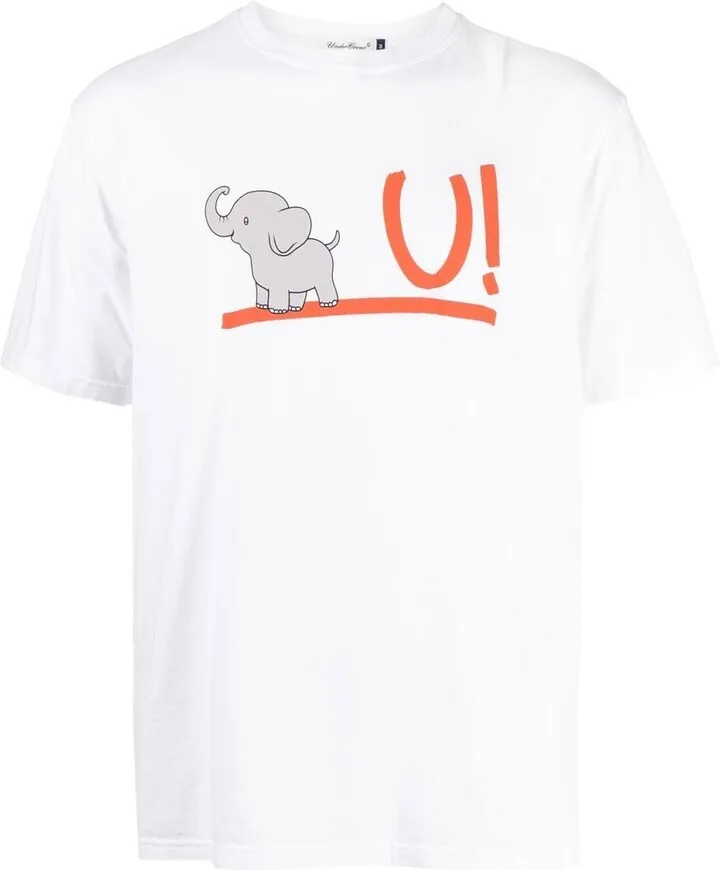 cartoon-print cotton T-shirt