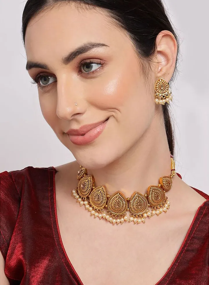 Gold-Plated Contemporary Jewellery Set
