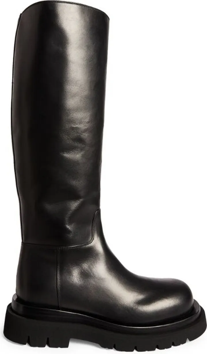Bottega Veneta Leather Lug Knee-High Flatform Boots 55
