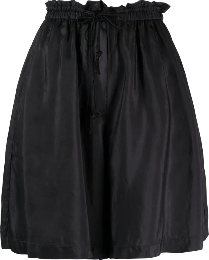 Pleated Silk Shorts