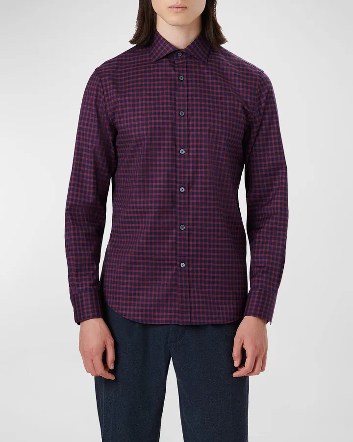 Men's Cotton-Stretch Sport Shirt