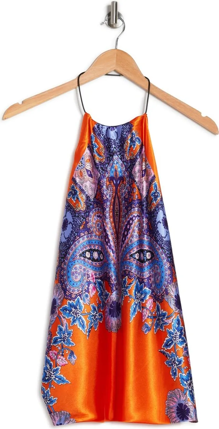 Paisley Print Halter Blouse
