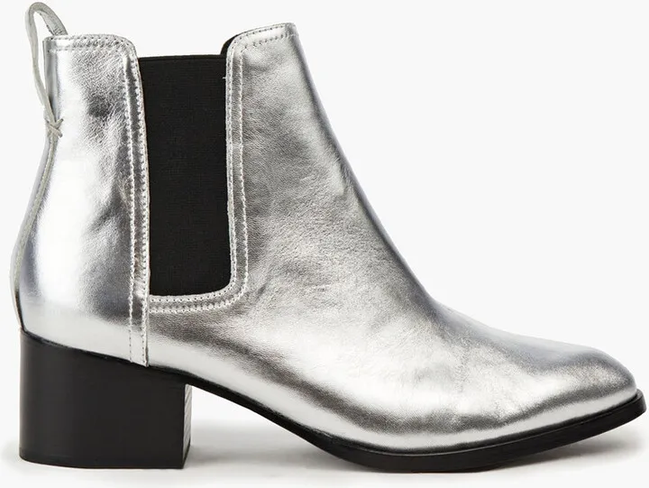 Walker metallic leather Chelsea boots