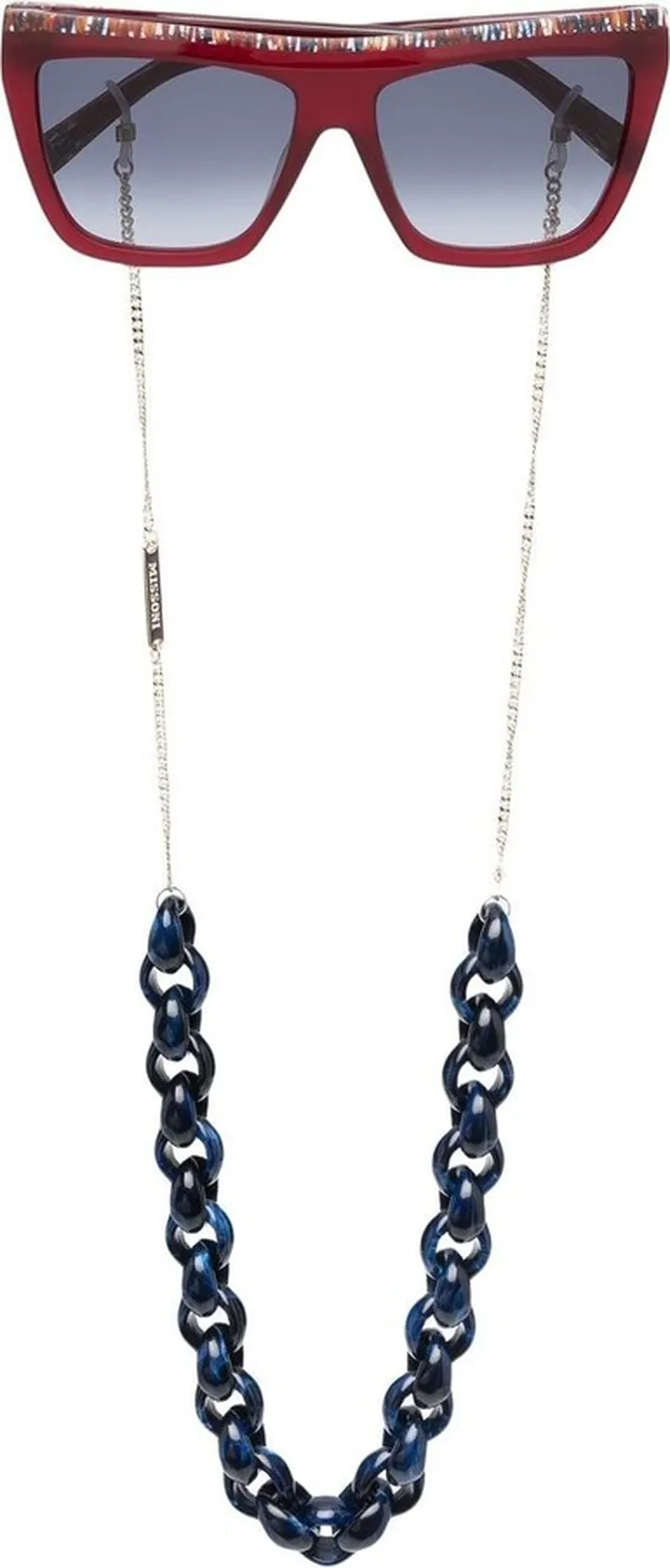 Square-Frame Chain Sunglasses