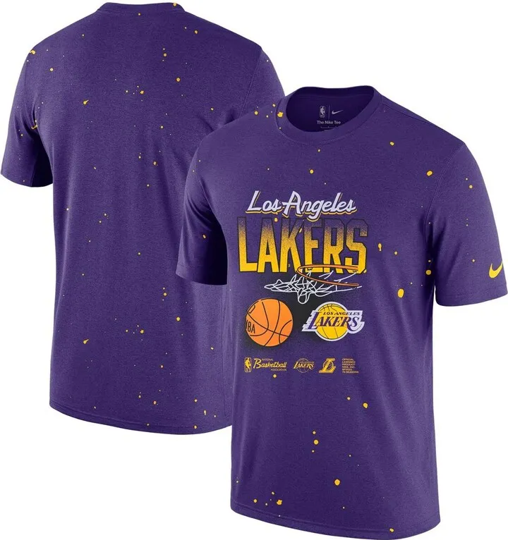 Men's Nike Purple Los Angeles Lakers Courtside Splatter T-shirt