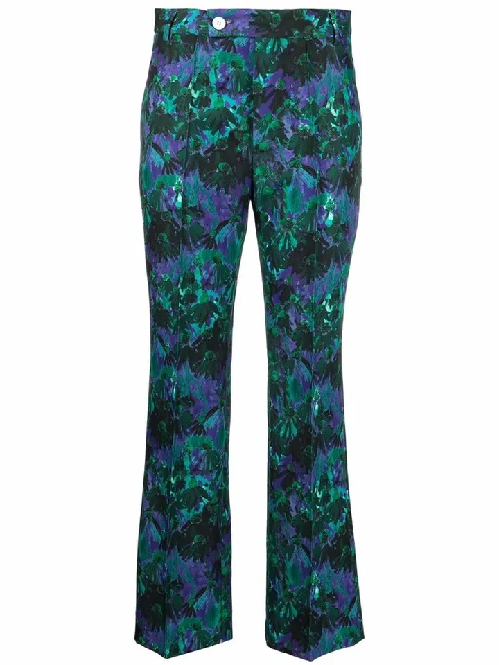 Straight-Leg Floral Trousers