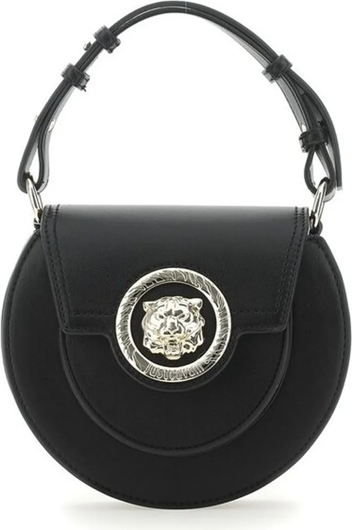 Just Cavalli Tiger Head-Motif Foldover-Top Shoulder Bag