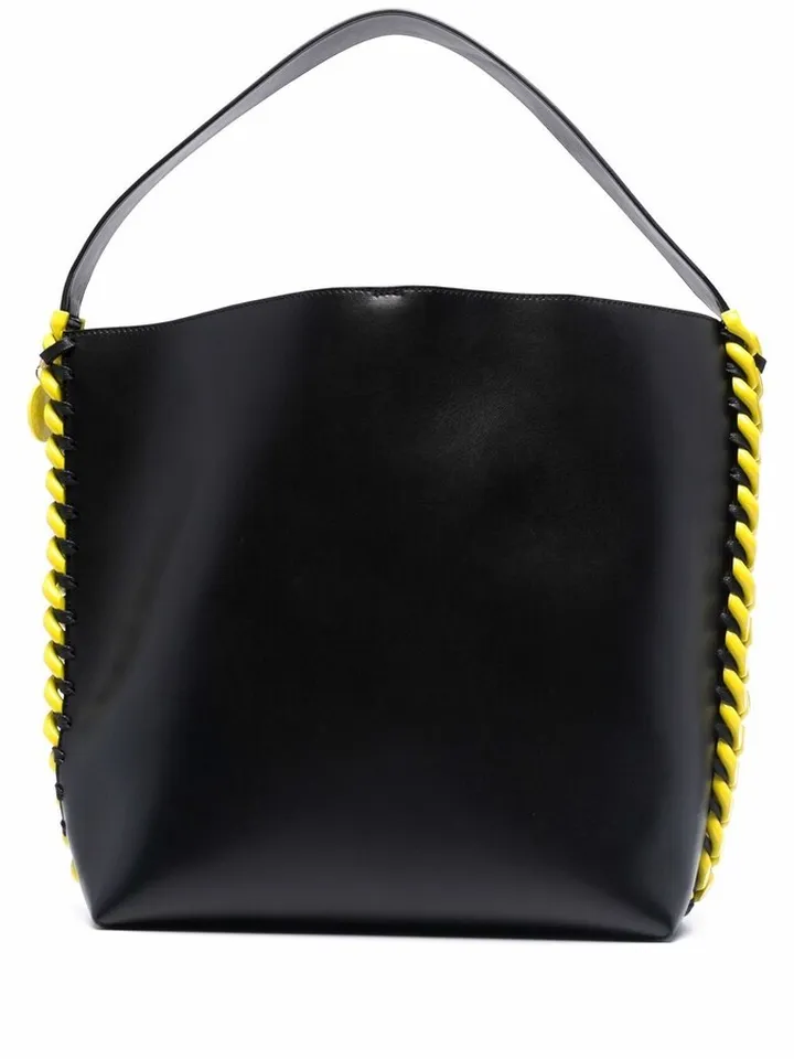 Chain-Embellished Tote Bag
