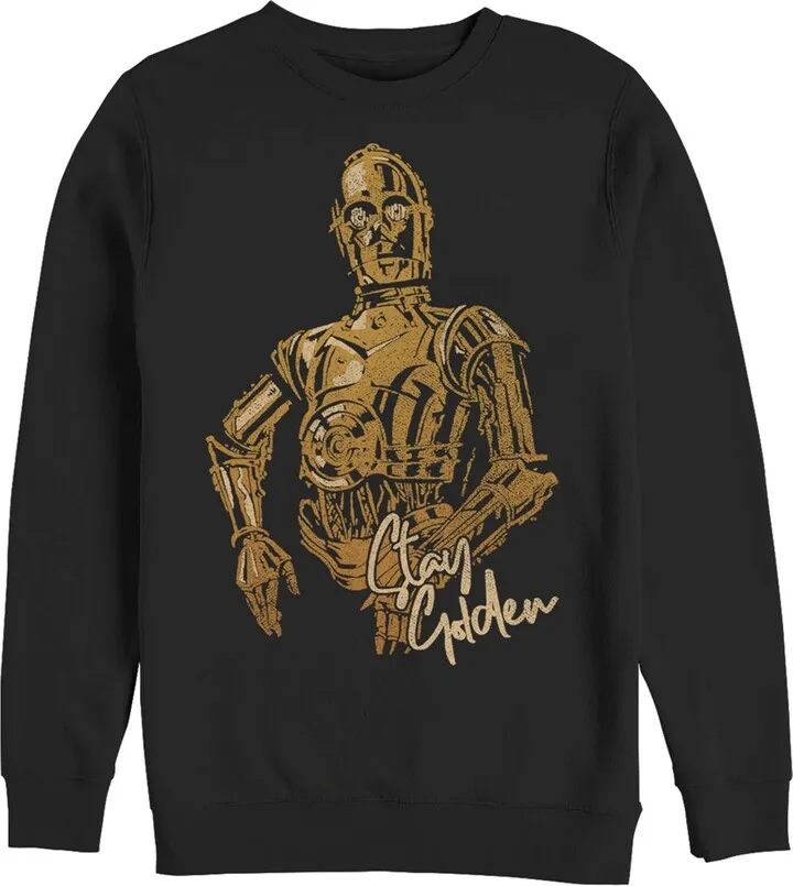 Men's Star Wars: The Rise of Skywalker C-3PO Stay Golden Sweatshirt - Black - Medium
