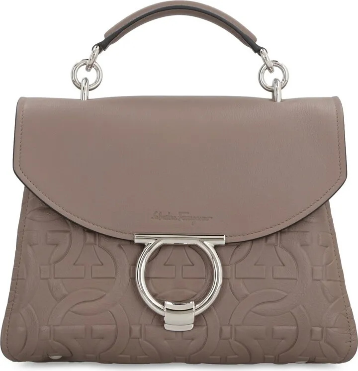Salvatore Ferragamo Margot Gancini Embossed Shoulder Bag
