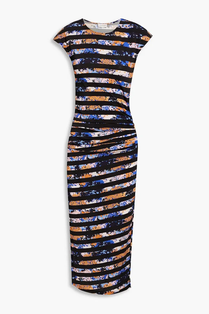 Printed stretch-jersey midi dress