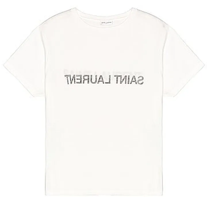 Saint Laurent Col Rond T-Shirt in White