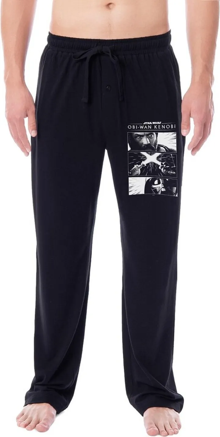 Star Wars Mens' Obi-Wan Kenobi Darth Vader TV Series Sleep Pajama Pants (XXL) Black