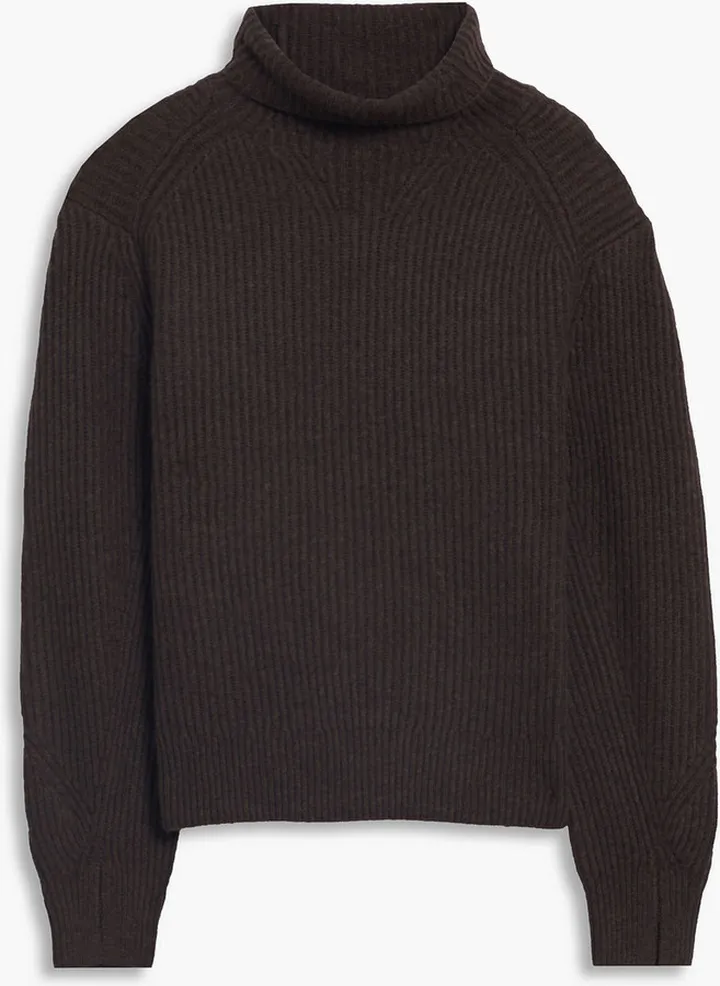 Pierce brushed ribbed cashmere turtleneck sweater