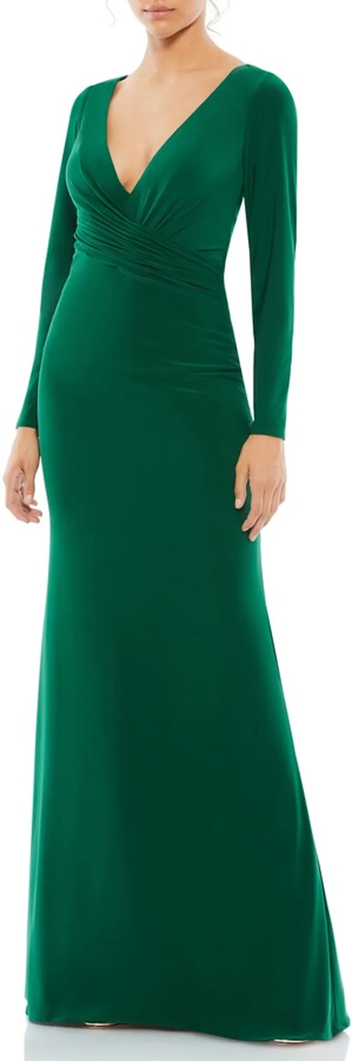Long Sleeve Jersey Sheath Gown