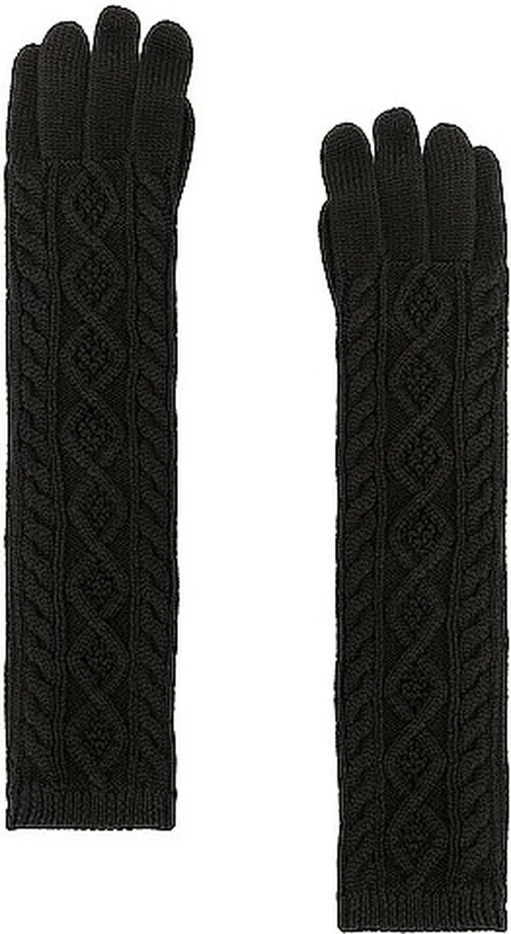 Coperni Cable Knit Gloves in Black