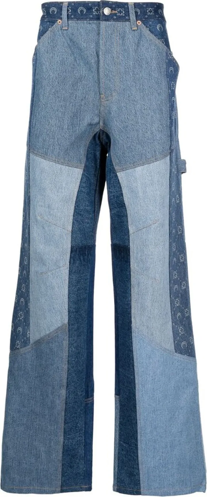 Patchwork Wide-Leg Jeans