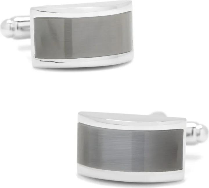 Grey Cat's Eye Bridged Cufflinks