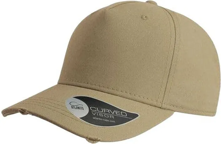 Atlantis Atlantis Cargo Weathered Visor 5 Panel Cap - Brown
