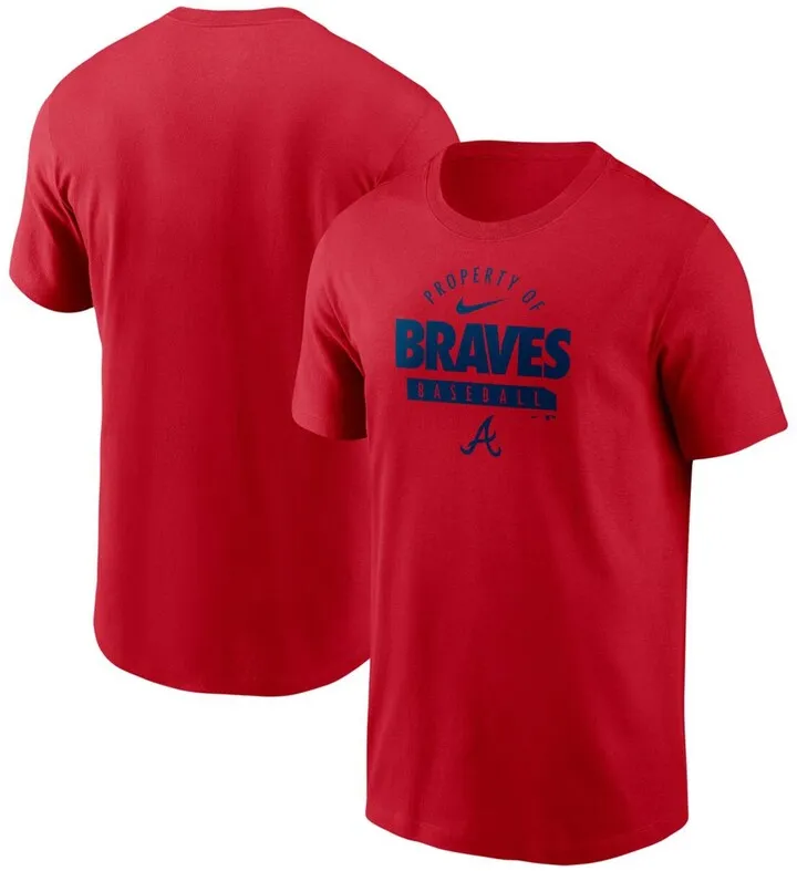 Men's Red Atlanta Braves Primetime Property Of Practice T-shirt
