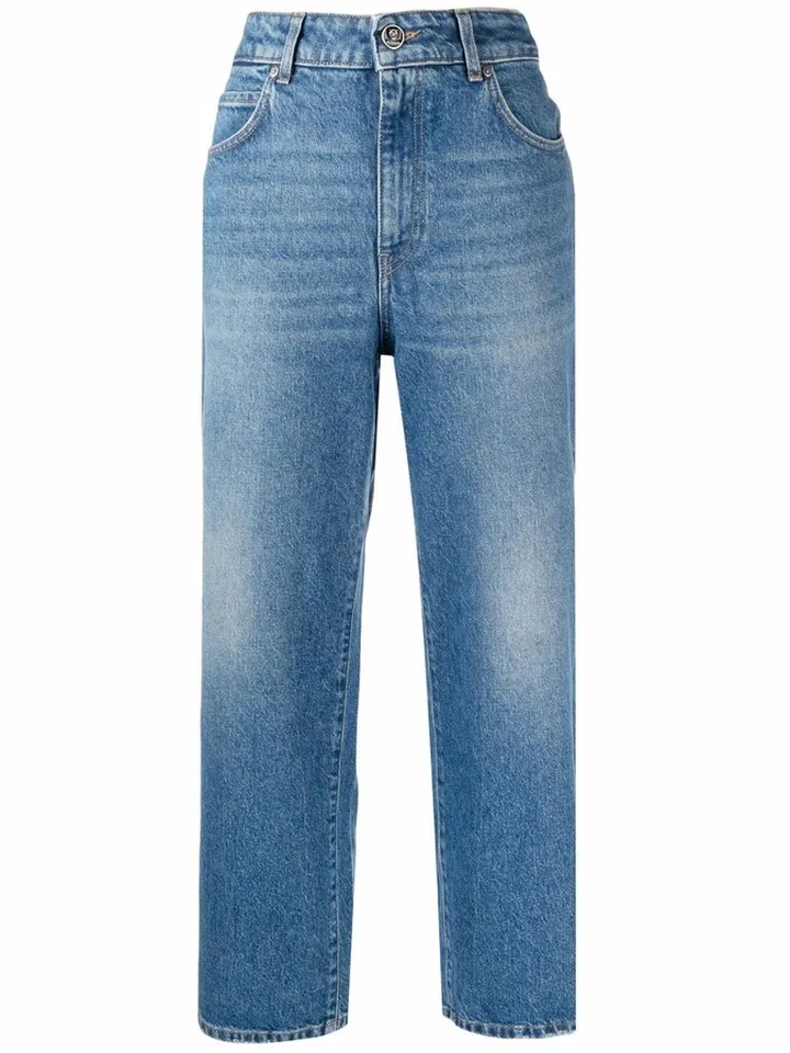 Wide-Leg Cropped Jeans