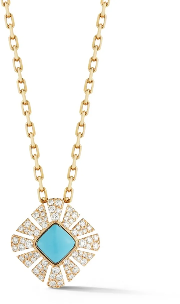 Vesuvio 18k Diamond & Turquoise Pendant Necklace