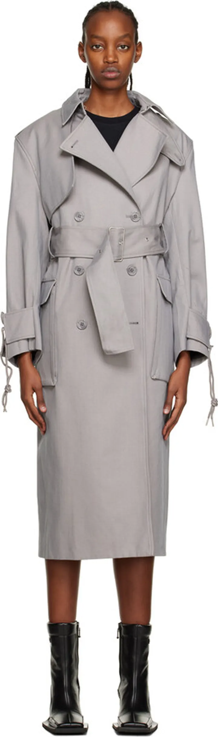 Han Kjobenhavn Gray Oversized Trench Coat