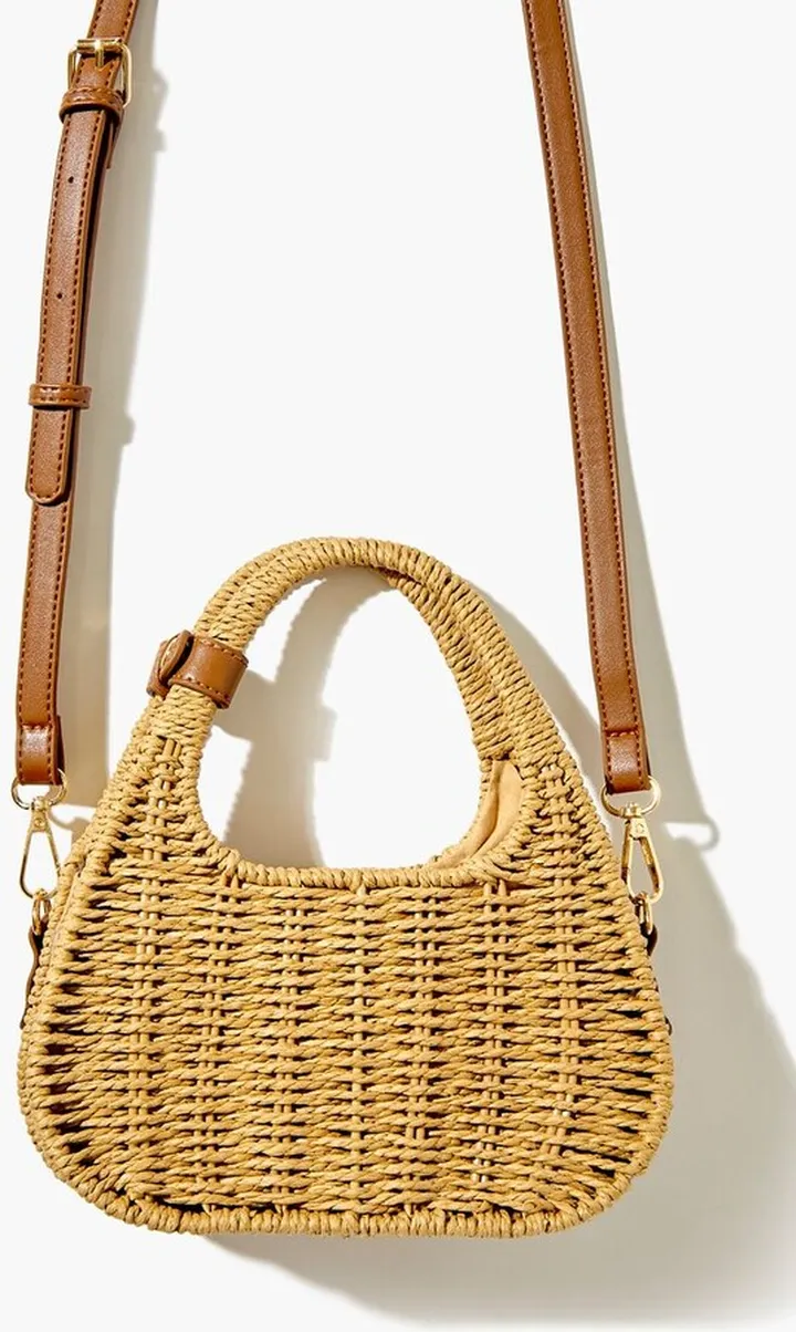 Basketwoven Wicker Crossbody Bag
