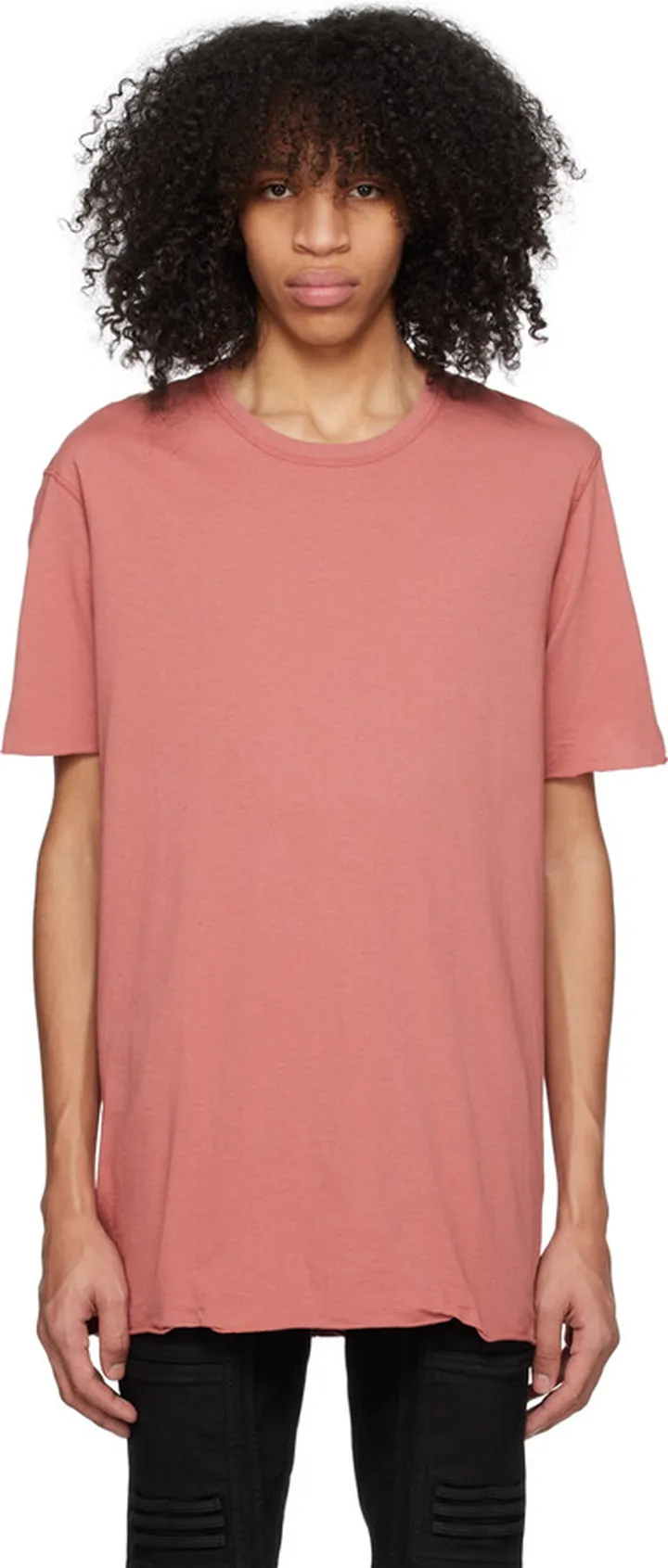 Boris Bidjan Saberi Pink Garment-Dyed T-Shirt