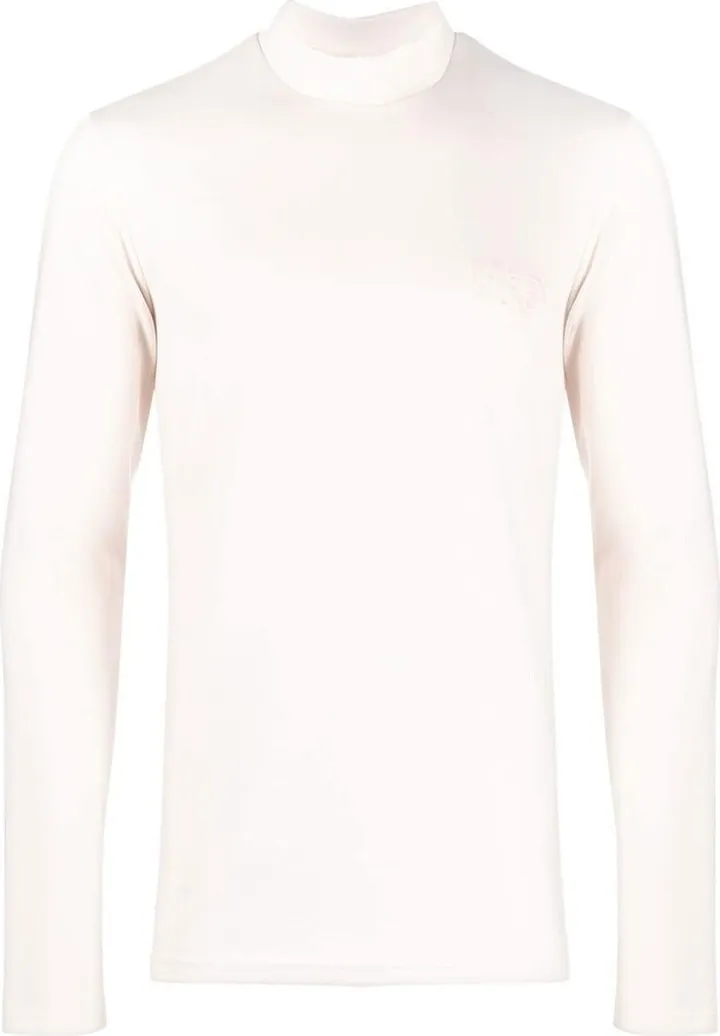 embroidered mock-neck T-Shirt