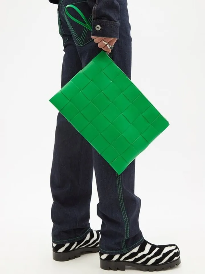 Intrecciato Leather Pouch