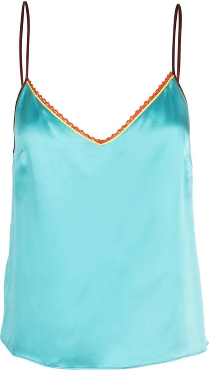 Dannijo Neon Turquoise Lace-Trim Camisole - Blue