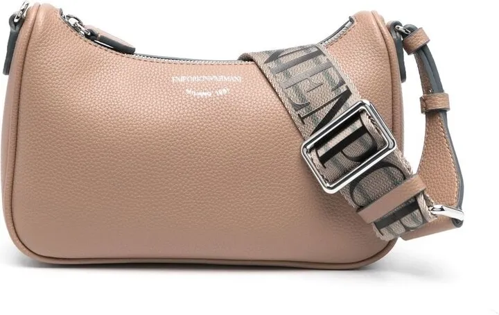 Logo-Strap Leather Shoulder Bag