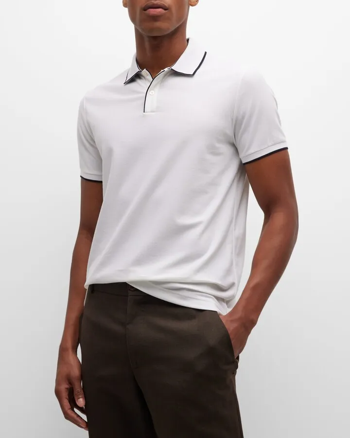 Men's Brentwood Tipped Jersey Pique Polo Shirt