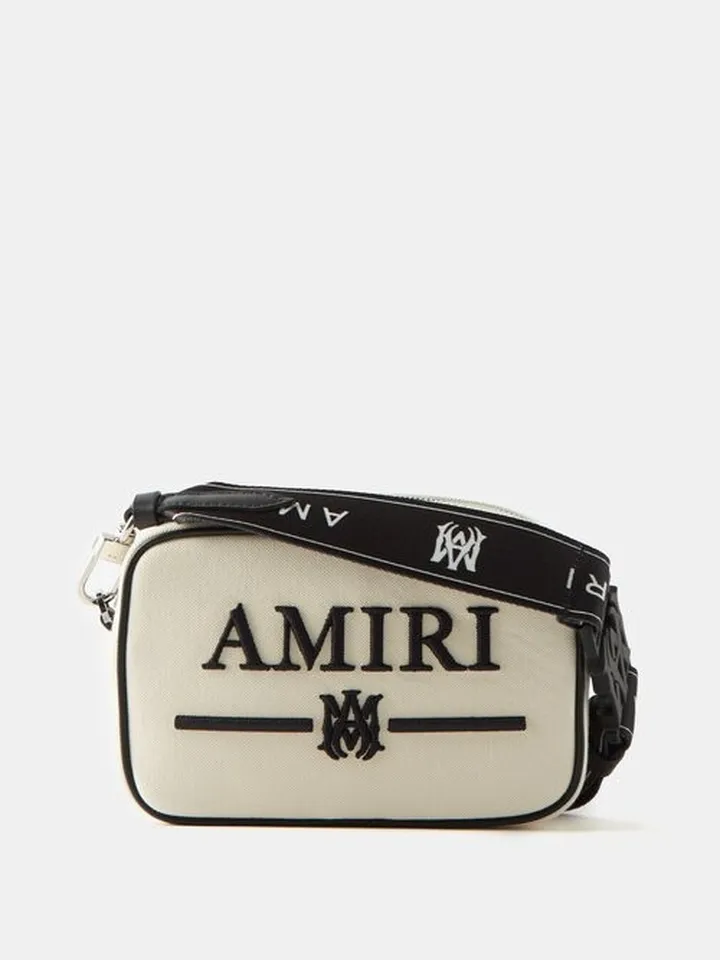 Logo-embroidered Canvas Cross-body Bag