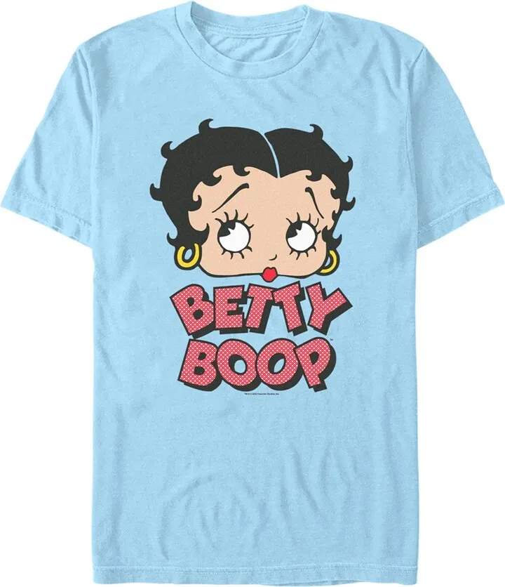 Men's Betty Boop Polka Dot Logo T-Shirt - Light Blue - X Large