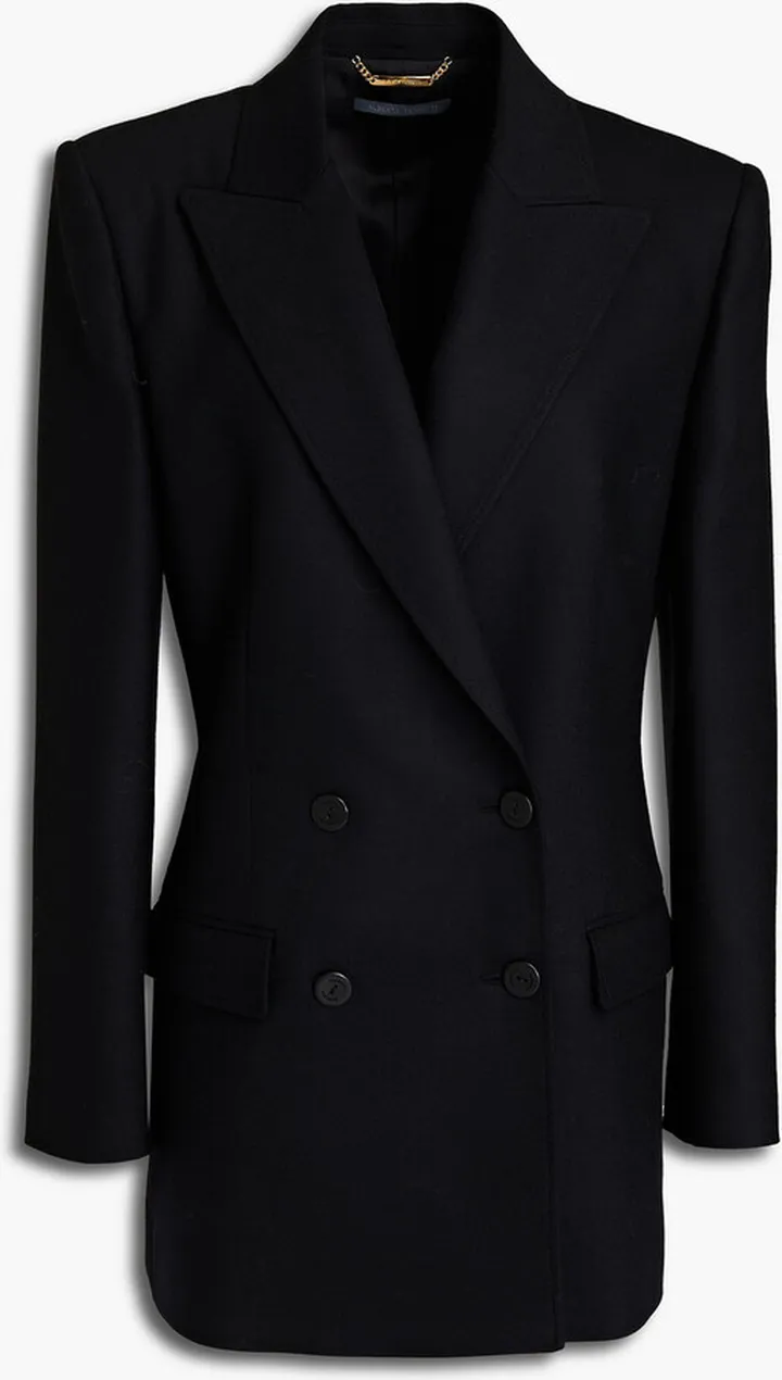 Double-breasted stretch-wool twill blazer