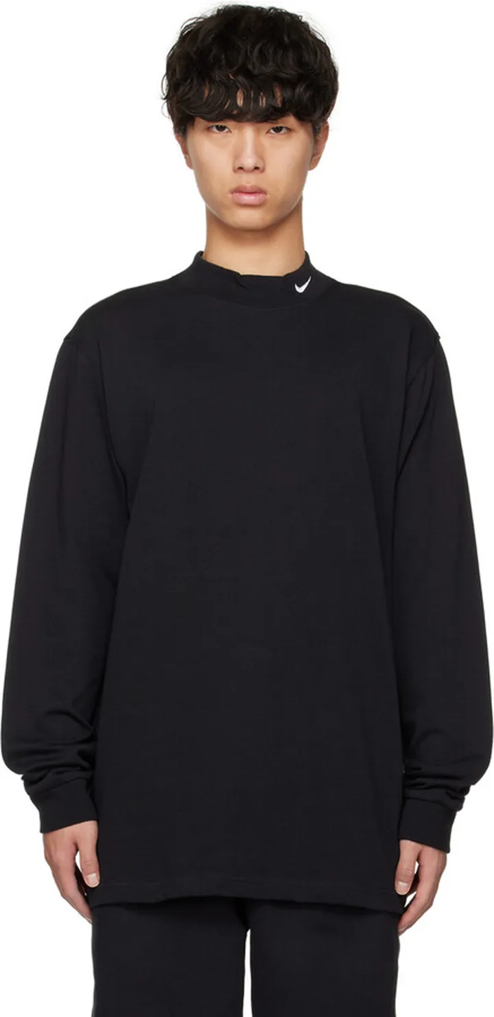 Nike Black Mock Neck Long Sleeve T-Shirt