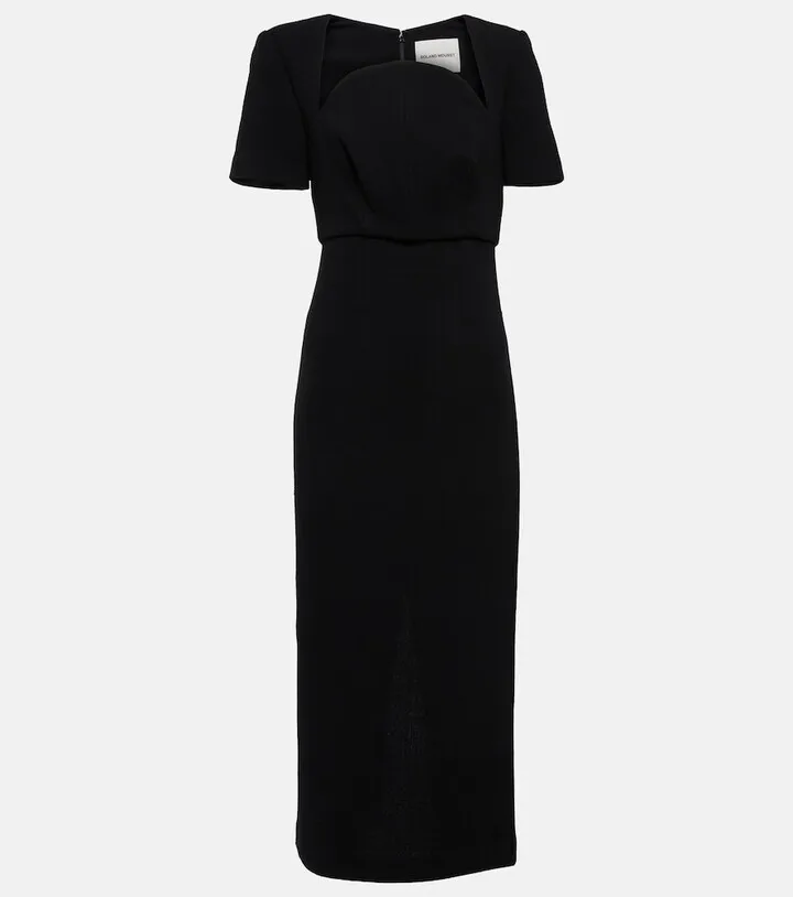Wool crepe midi dress